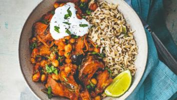 Aubergine & chickpea curry