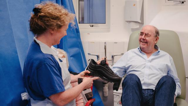 nurse talking to patient