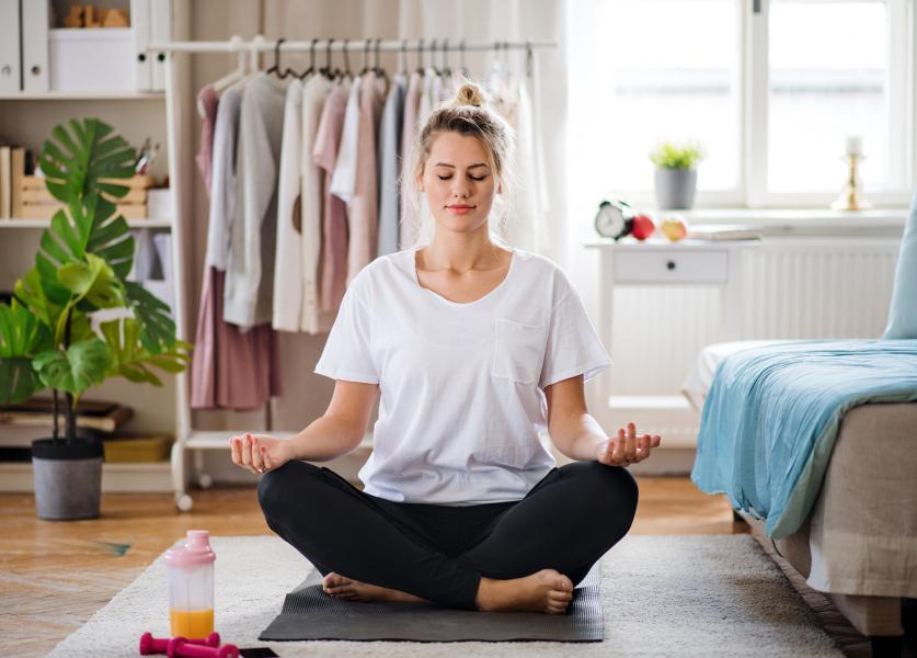 Woman meditating