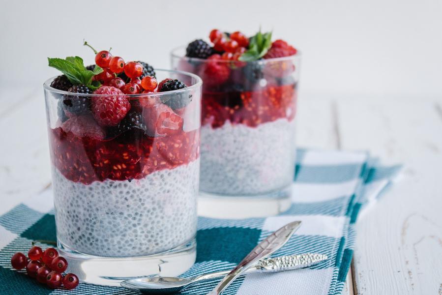 Chia pudding with berries