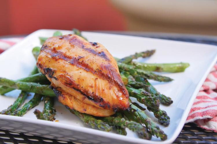 Grilled Tequila-Lime Chicken with Grilled Asparagus