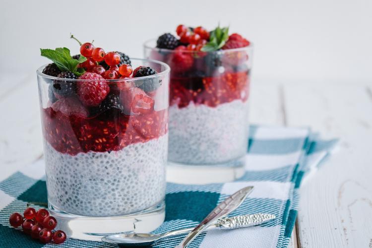 Chia pudding with berries